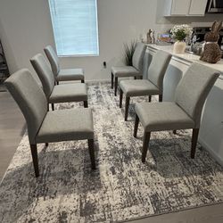 NEW!! Living Spaces Grey Upholstered Armless Dining Chair with Back