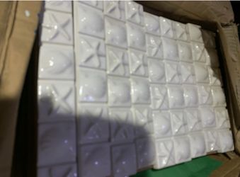 Vtg NOS Zanger Magnolia Seashore Dotline 3D Shell Starfish Border Tiles Lot 37