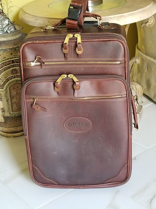 orvis bullhide leather weekend carry on