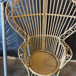 Peacock / Wicker Antique Chair