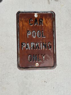 Vintage Embossed Carpool Sign