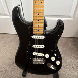 Black strat MIM loaded body w/ black guard, CS69 and SSL-5 pickups