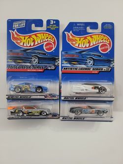 lot of 4 hotwheel cars