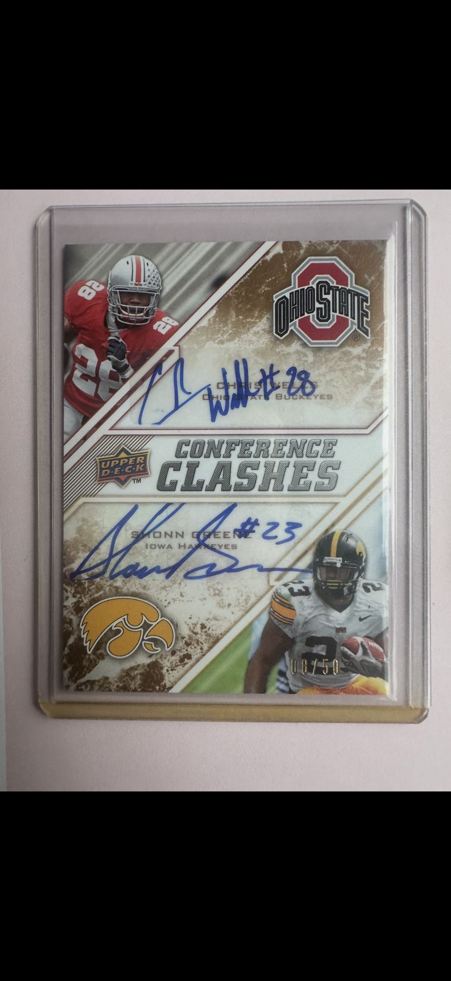 Chris Wells Shonn Greene Upper Deck Conference Clashes Football Card nfl draft 2009