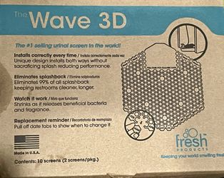 Wave 3D Urinal Scented Screens For Sale 5 packs.