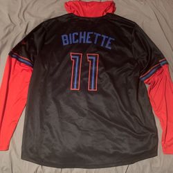 Toronto Blue Jays “Bo Bichette” Black & Red Hoodie; Men’s XL