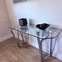 Glass console table