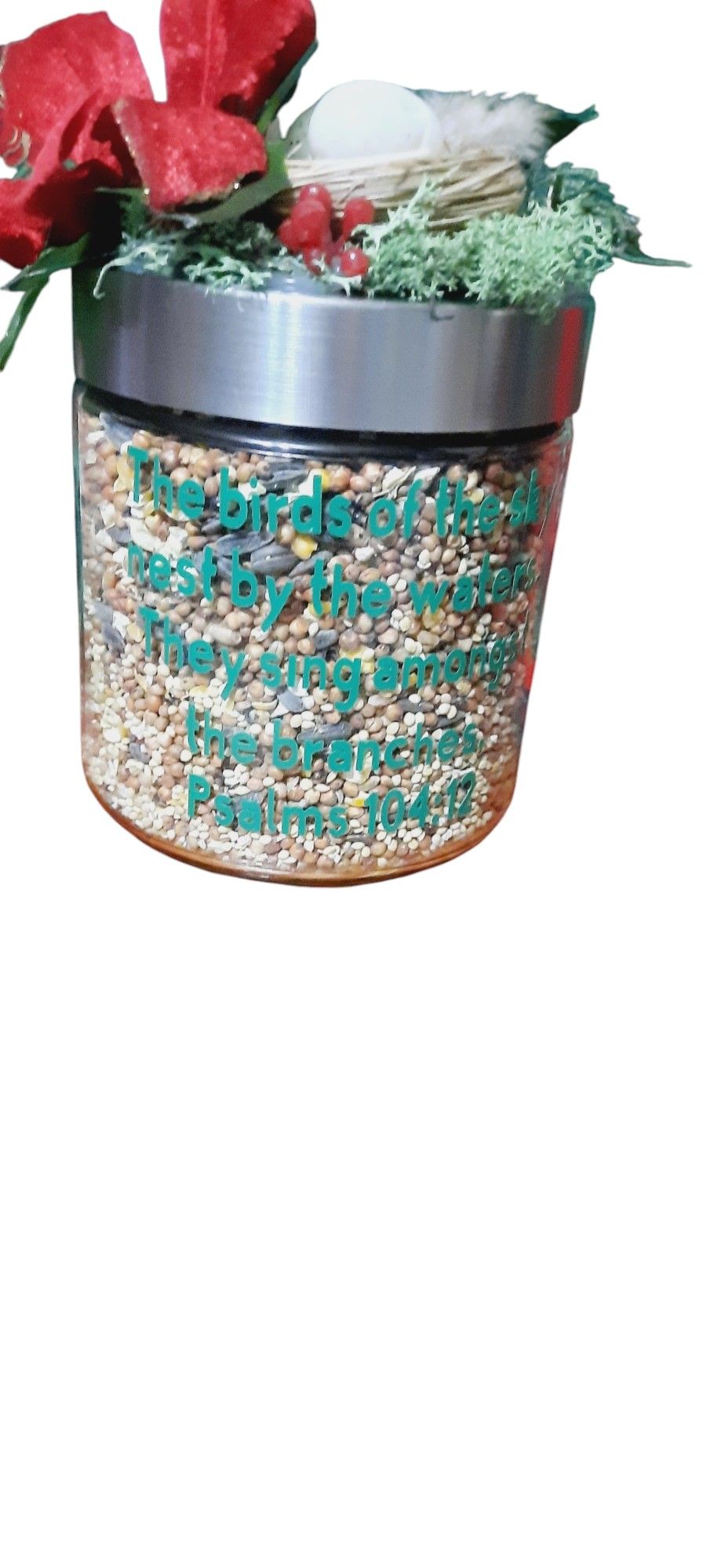 Bird Seed Jar"Spread Joy with a Custom Mason Jar Bird Feeder – Filled with Seeds and an Uplifting Message!"