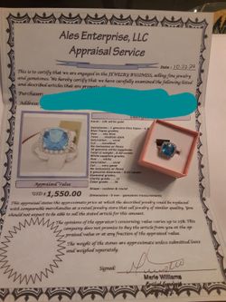 Ring Blue Topaz @ Diamonds @ Sapphires 