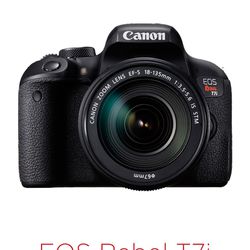 Canon EOS T7i Rebel DSLR Camera EF-S 18-55mm IS and 55-250mm Lens (2 Lenses)+ 2 new batteries