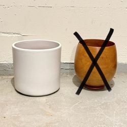 Large Vintage White Ceramic Pot