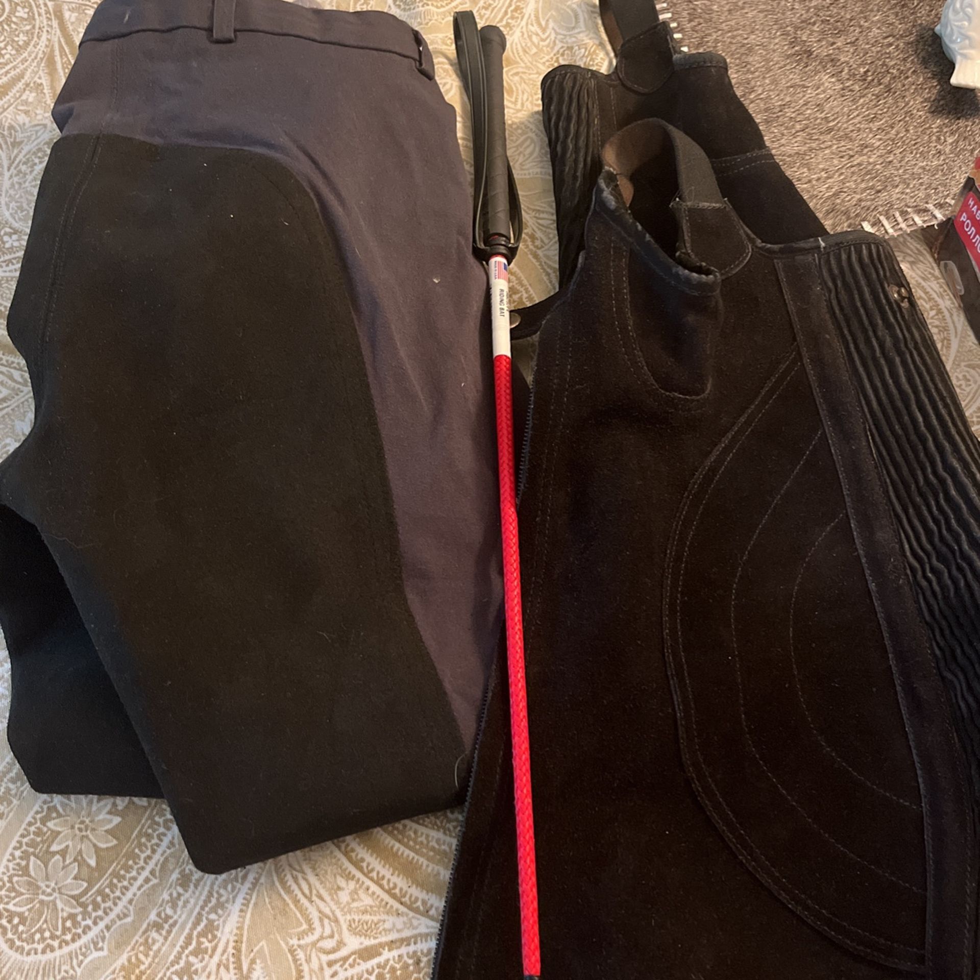 Riding Pants And Half Chap Bundle Like New