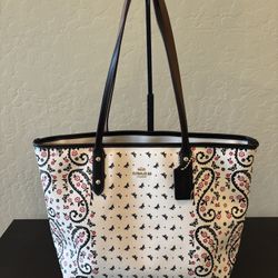 Coach Butterfly Bandana Paisley Zip Tote