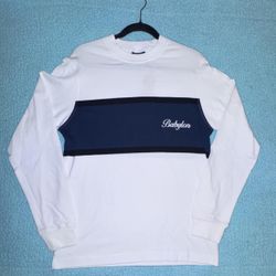 Babylon LA Long Sleeve Tee White Navy Stripe Size Small