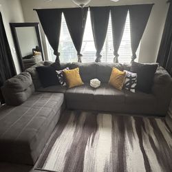 Living Room Set ( Couch, Rug, And Pillows Included)