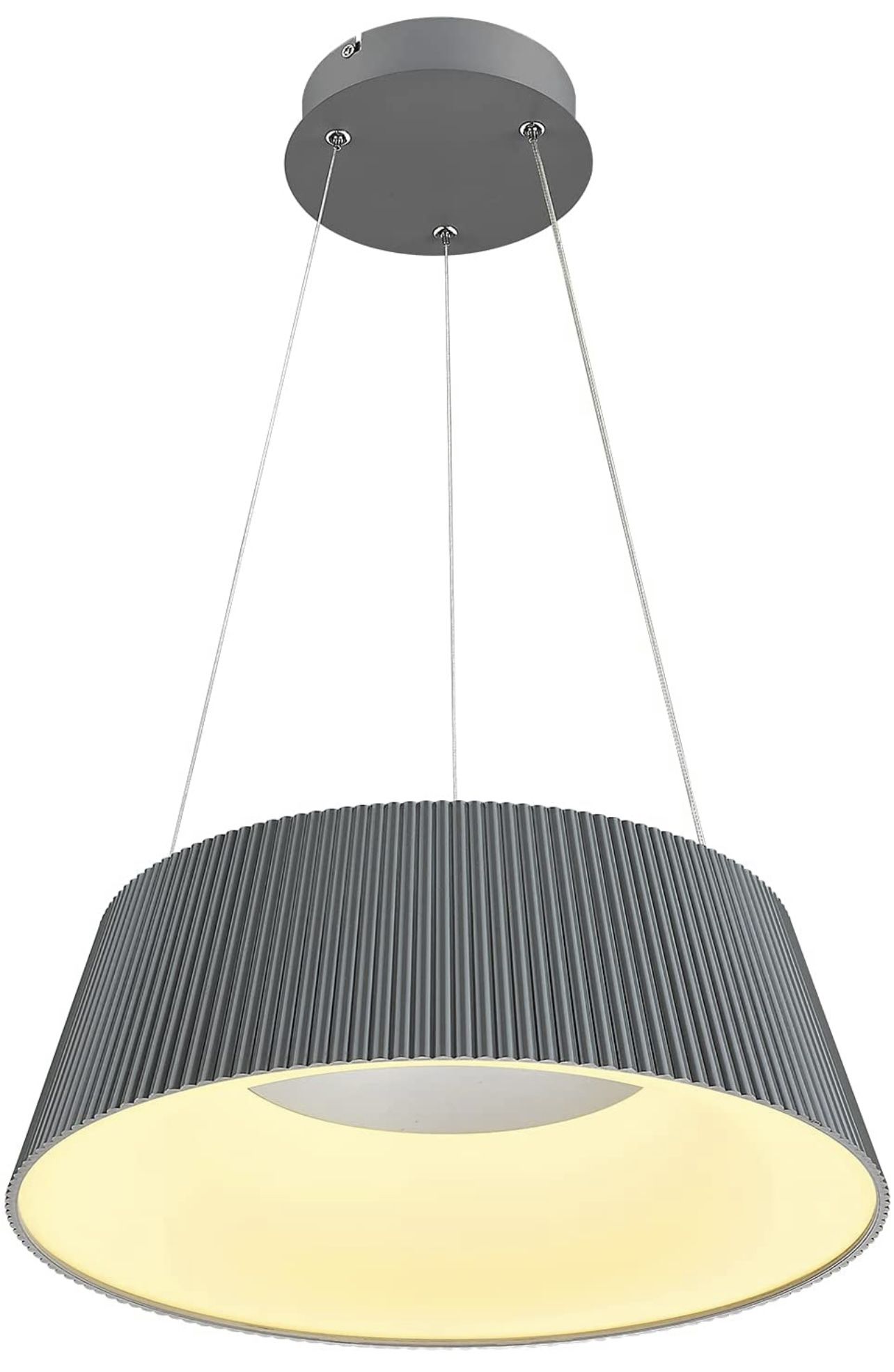18" LED Kitchen Light - Mstar Farmhouse Pendant Light Fixture 3000K Dimmable in Grey Finish for Living Room Kitchen Dining Room P8851 GR  18" Grey Far