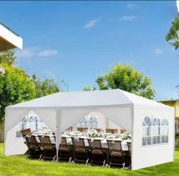 10 ft. x 20 ft. White Wedding Party Canopy Tent Outdoor Gazebo with 6-Removable Sidewalls&venta&%$