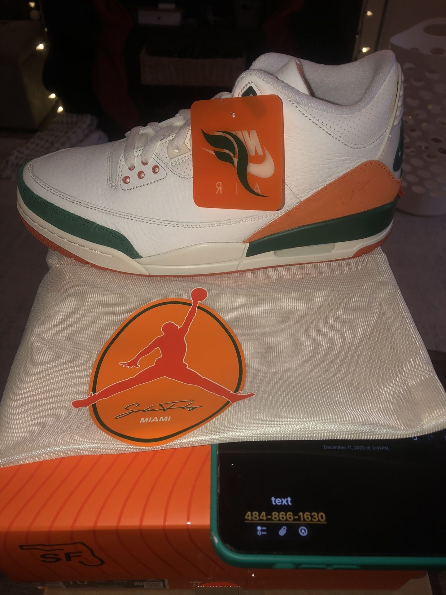 Air Jordan 3 Retro SP SoleFly Miami Size 10