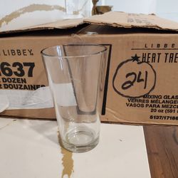 NEW Lot of 24 Libbey 1637 Restaurant Basics Mixing Glass 20 oz. Heat Treated Restaurant Bar Glasses 