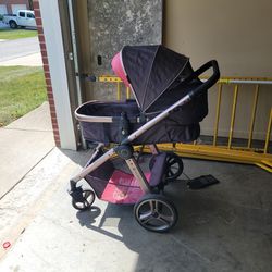 baby chair and stroller