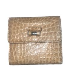 Beige Crocodile Style Wallet 