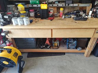 Solid wood workbench