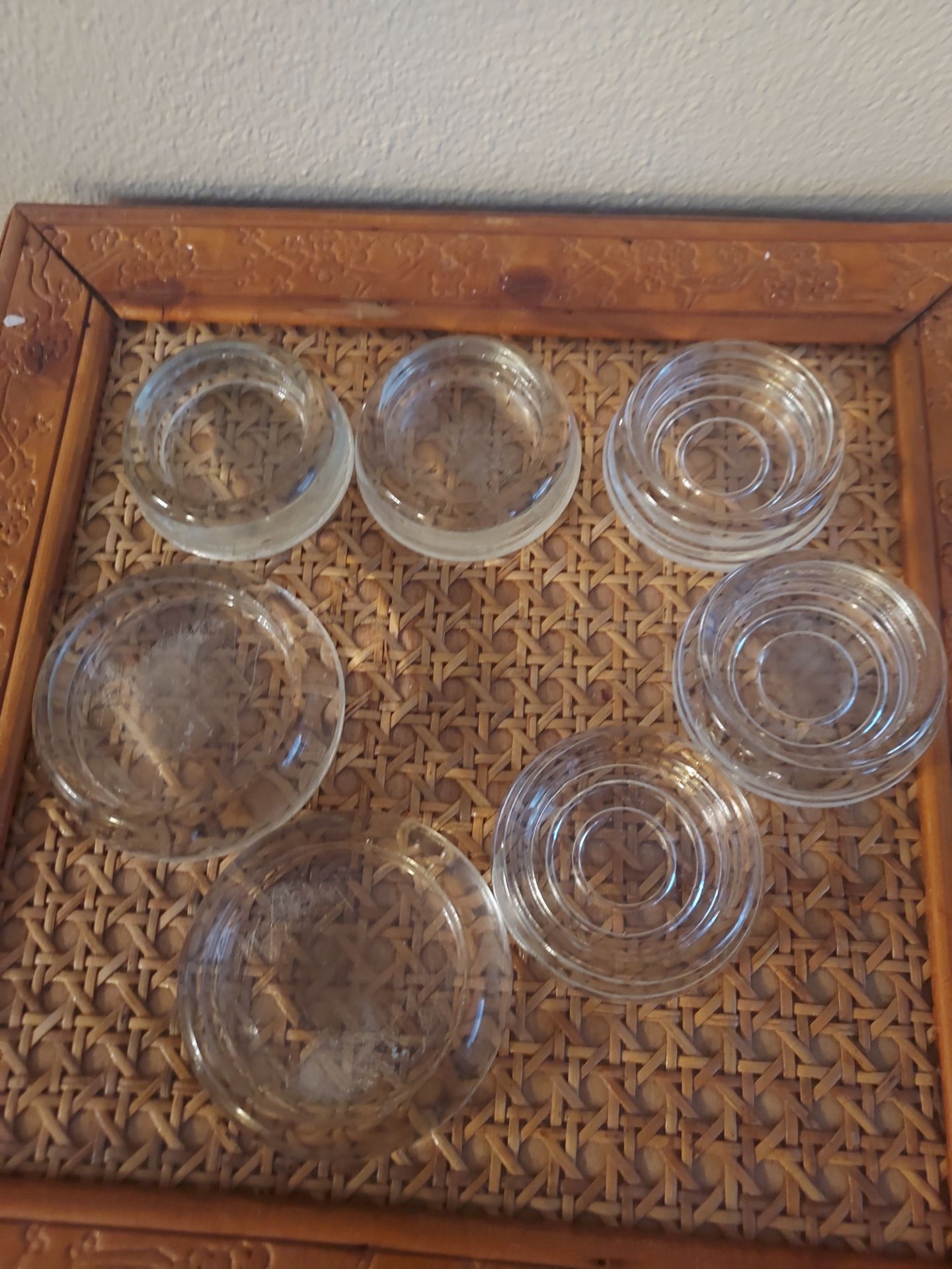 Vintage glass furniture sliders