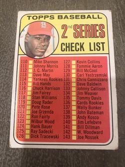 1969 Bob Gibson Checklist 2nd Series # 107 St. Louis Topps Baseball Card HOF