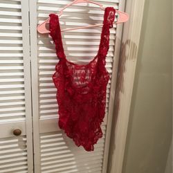 Red lace lingerie