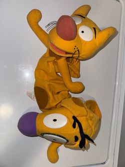 1999 Nickelodeon Mattel Arotoys CatDog 20” Hand Puppet Plush Toy