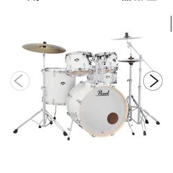  Top-Seller Pearl Export Standard 5-Piece Drum Set with Hardware Pure White New In Box 900