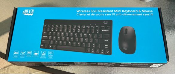 Adesso Wireless Spill-Resistant Mini Keyboard & Mouse