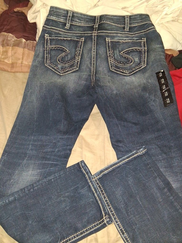 Women Silver Jean Size 16 $50