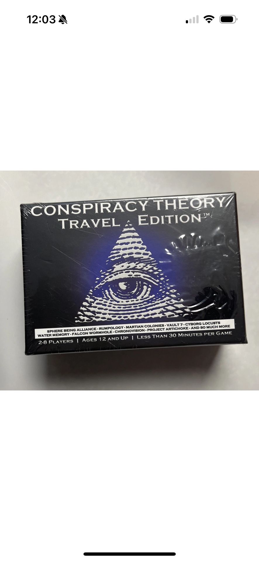 2020 Internet Conspiracy Theory Trivia Travel Edition Board Game Sealed Neddy