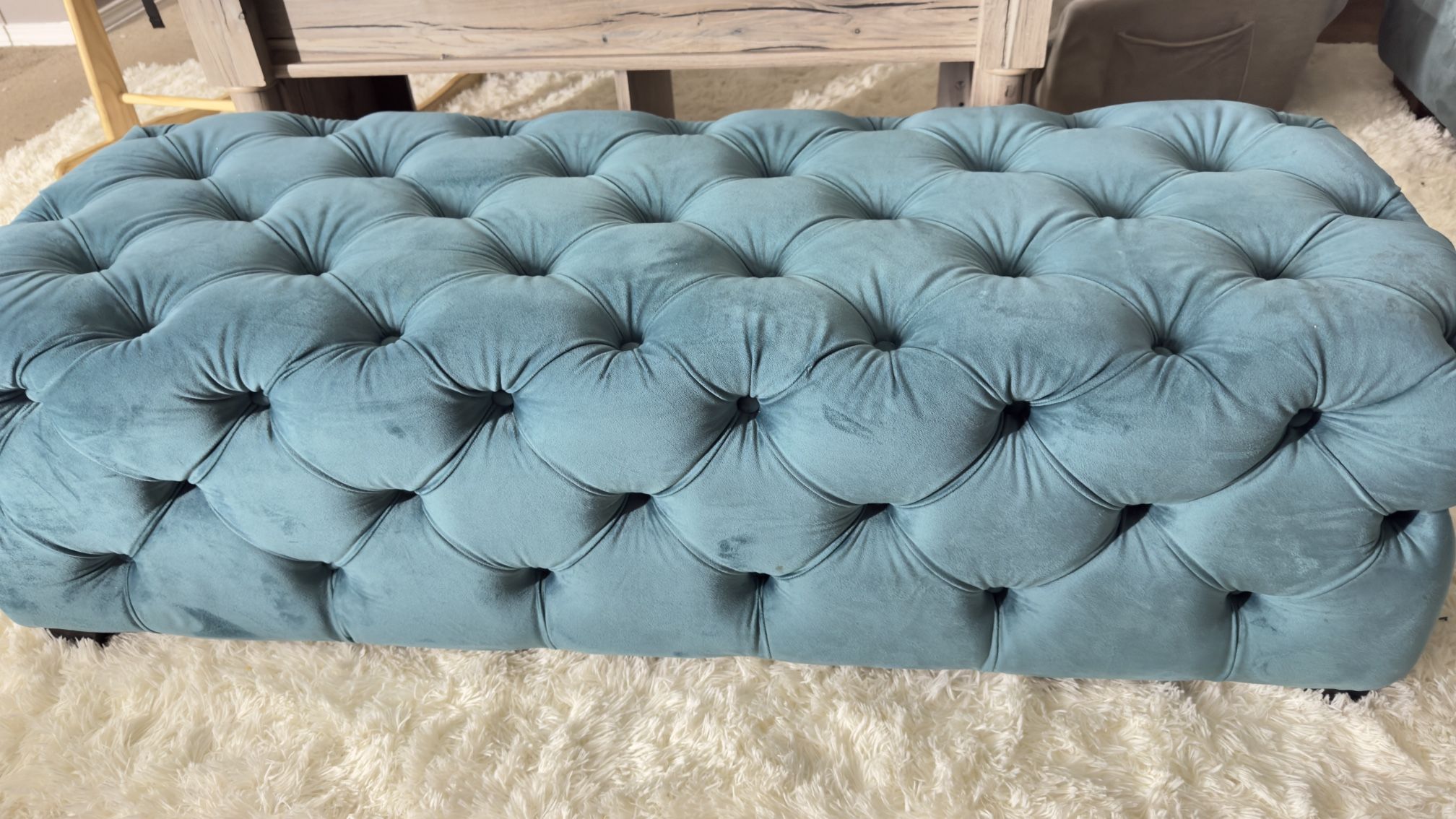 Teal Blue Ottoman
