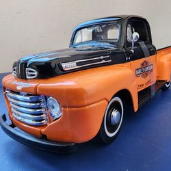 Die Cast Metal - 1948 Ford F-1 Pickup Truck  w/ Harley Davidson  1948 Motorcycle  Harley  Davidson- New -