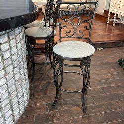 Set of 3 Beautiful Metals Bar Stools
