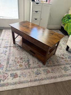 PENDING- Rustic Brown Lift Top Coffee Table with Storage