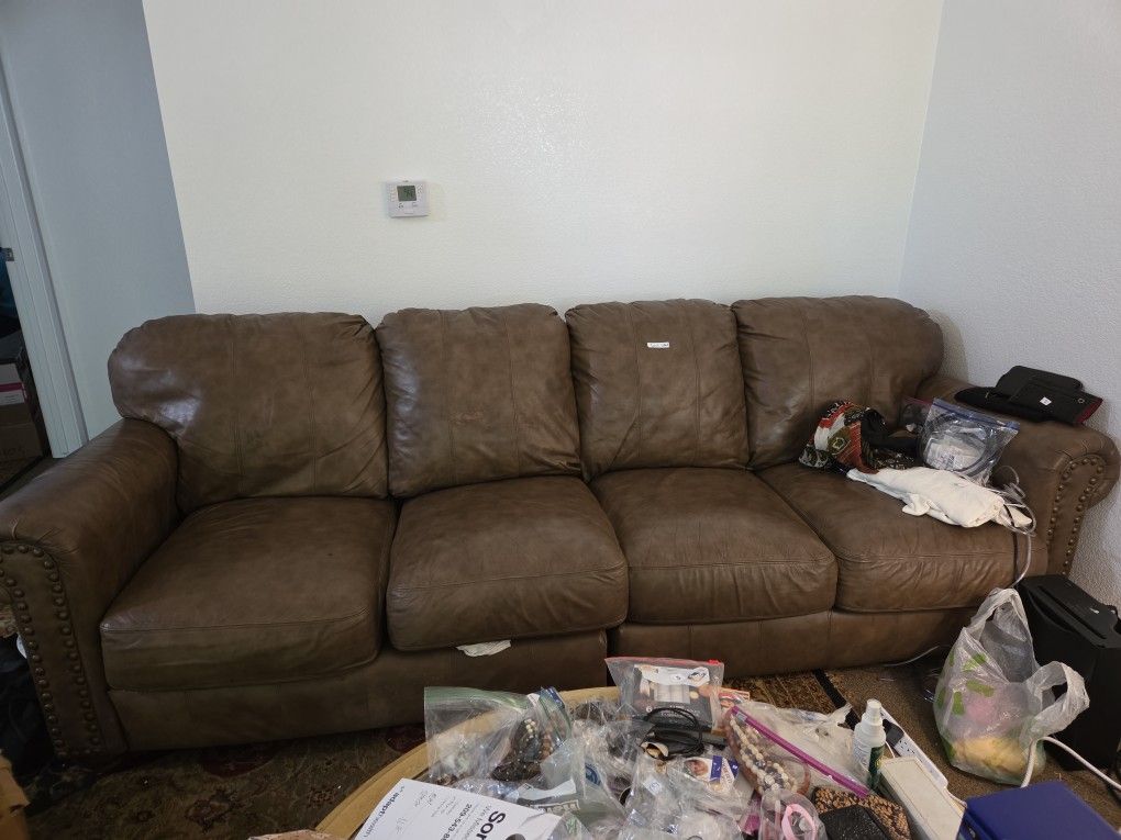 Brown Leather Couch