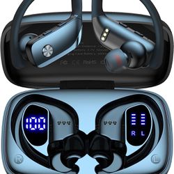 bmani T16 Wireless Earbuds Bluetooth Headphones 48hrs Play Back Sport with LED Display Black