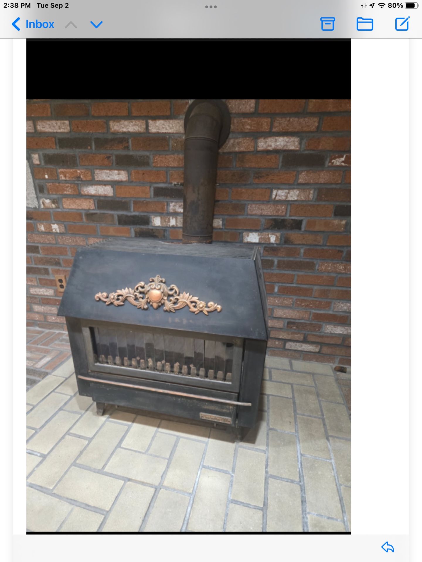 Winter approaches very good working woodstove heavy duty