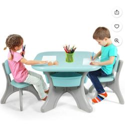 Infans Children's Kids Activity Table & Chair Set Play Furniture W/ Storage Outdoor Indoor HW56085GN