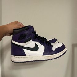 Purple and White Jordan 1s Size 7