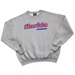 VINTAGE FLORIDA GATORS SWEATSHIRT XL GREY CREWNECK PULLOVER JANSPORT MADE IN USA