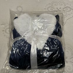 Blue Bath Robe with White Trim