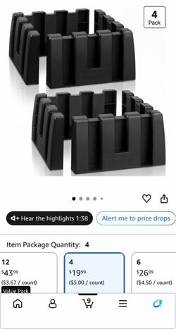 Black Plastic Tablet/Book Stand Holders 4-Pack