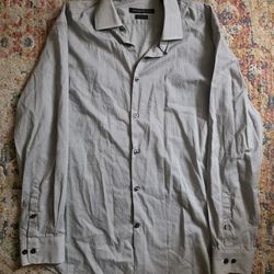 John Varvatos Shirt Men's Medium Geometric Button Up Long Sleeve White