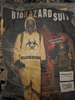 Biohazard Suit Halloween Costume with Latex Gas Mask