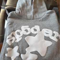 Gray Sp5der Hoodie Size Medium