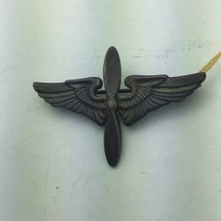 Original Sterling Silver WWII US Army Air Force 1.5” Sterling Garrison Cap Pilot Insignia 💵  💳  💵  Cash and Card Accepted